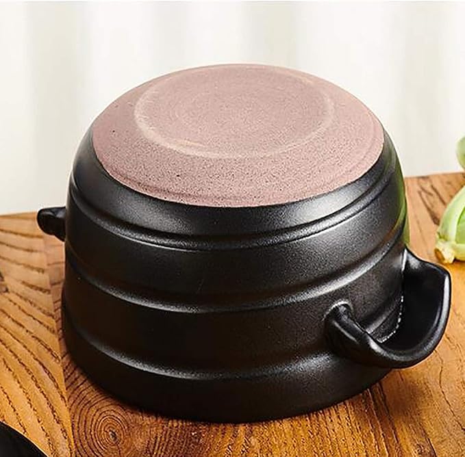 Japanese Clay Rice Cooker High Heat Hot Pot Nutritional Ceramic Casserole Double Cover00127.5 * 21cm (1 24.5 * 19cm)