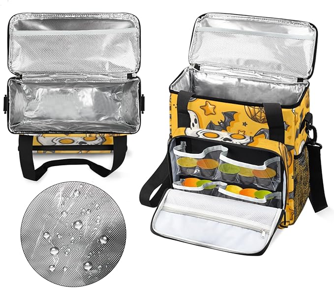 Halloween Pumpkin Coffee Maker Carrying Bag Abstract Pumpkin Travel Storage Bag Compatible with K-Mini or K-Mini Plus Single Serve Coffee Brewer Carrying Case with Multiple Pockets &amp Shoulder St