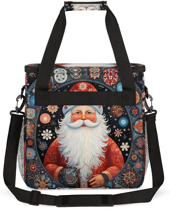 Xmas Santa Claus Coffee Maker Carrying Bag Fantastic Santa Claus Travel Storage Bag Compatible with K-Mini or K-Mini Plus Single Serve Coffee Brewer Carrying Case with Pockets &amp Shoulder Strap