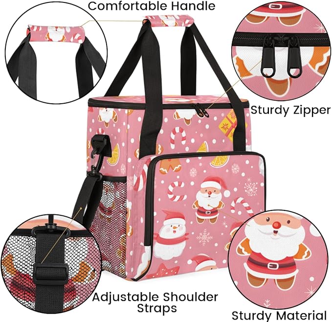 Graffiti Santa Claus Coffee Maker Carrying Bag Portable Travel Storage Tote Bag Compatible with K-Mini or K-Mini Plus Single Serve Coffee Brewer Carrying Case with Multiple Pockets &amp Shoulder St