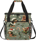 Cute Christmas Dogs Coffee Maker Carring Bag Large Insulated Storage Organizer Case Tote Bags with Shoulder Strap for Travel Work Picnic