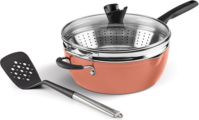 Cuisinart Preferred Pan 4-Pc Set - Sienna Sky (4.5 Qt. Multi-Purpose Pan w/Cover Steamer Slotted Turner)