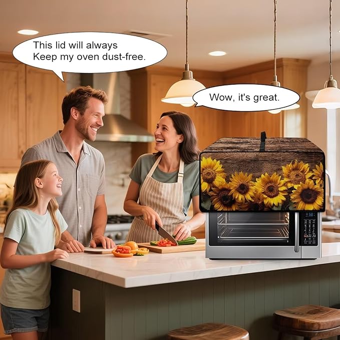 Doojoayie Sunflower Toaster Cover 6 Slice Kitchen Appliance Covers 19.7x16x 10 Small Appliance Dust Protector with Top Handle Easy to Storange