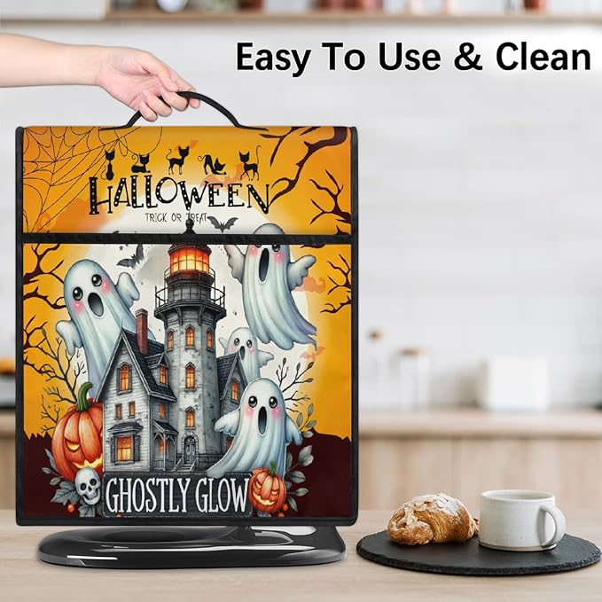 cfpolar Kitchen Aid Mixer Cover Compatible with 6-8 Quarts Halloween Ghost Castle Moon Stand Mixer Cover Kitchen Aid Mixers Accessories Appliance Organizer Bag Dust Covers with Zipper Pocket