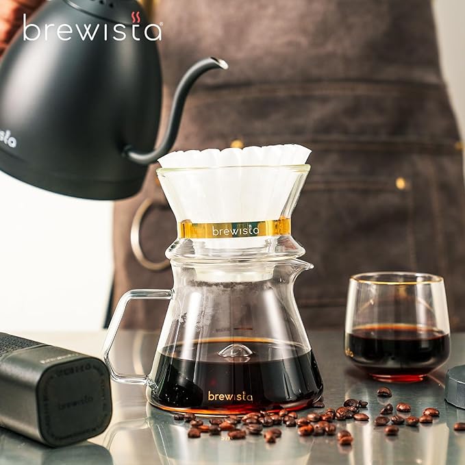 Brewista X Series Target Next Wave Duo Pour Over Coffee Dripper Insulated Double Wall Glass Easy-To-Clean Drip Coffee Maker for Home &amp Office (2-4 Cups)