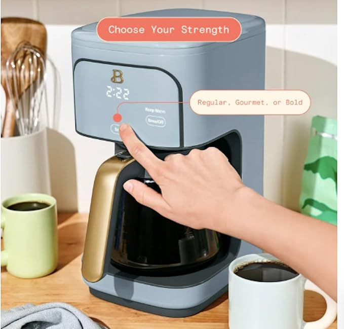 12-Cup Programmable Coffee Maker with Touch Display ~ Cornflower Blue