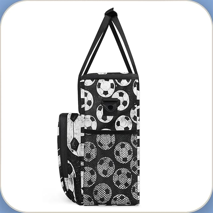 Soccer Travel Coffee Maker Carrying Bag Large Organizer Storage Tote Bag Insulated Reusable Cooler Grocery Bags
