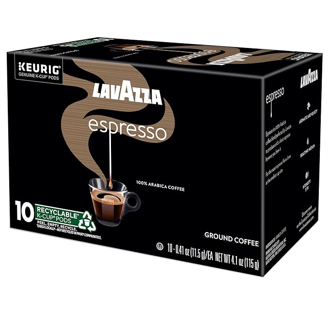 Lavazza Espresso Single-Serve Keurig K-Cup Pods Medium Roast Coffee 60-Count Box (6 Packs of 10)