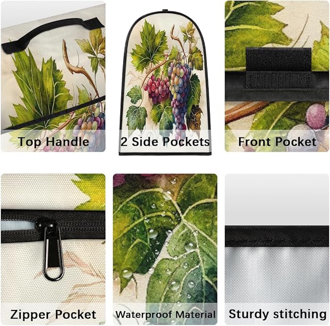 cfpolar Kitchen Aid Mixer Cover Compatible with 6-8 Quarts Painting Fruit Grape Stand Mixer Cover Kitchen Aid Mixers Accessories Appliance Organizer Bag Dust Covers with Zipper Pocket