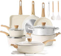 SENSARTE Ceramic Cookware Sets Pots and Pans Set Nonstick 20-Piece Induction Cookware Non-toxic Healthy Non Stick Kitchen Cooking Set with Stay-Cool Handles PFAS PTFE PFOA PFOS Free