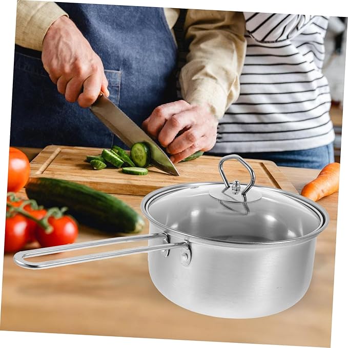 Cabilock Stainless Steel Cookware Set Multi Functional Pots with Soup Pot Frying Pan Seamless Easy Clean Surface Comfortable Grip Handles for Versatile Kitchen Use