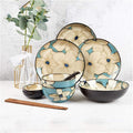 Elegant Dinnerware Set Dinner Plates Bowls Set Hand-Painted Dinnerware Set Rice Bowl Soup Bowl Dinner Plate Fish Plate Combination Ceramic Household Service For 212 Piece
