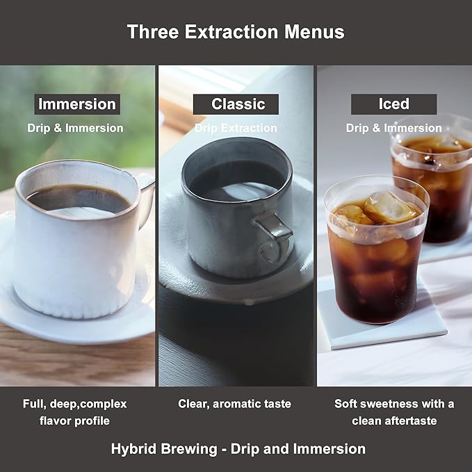 Tiger Hybrid Automatic Coffee Maker - Pour Over Coffee Maker &amp Immersion Brewing Coffee Machine Innovative Design for Outstanding Brew Black 6 Cup 24 ounce 0.72L