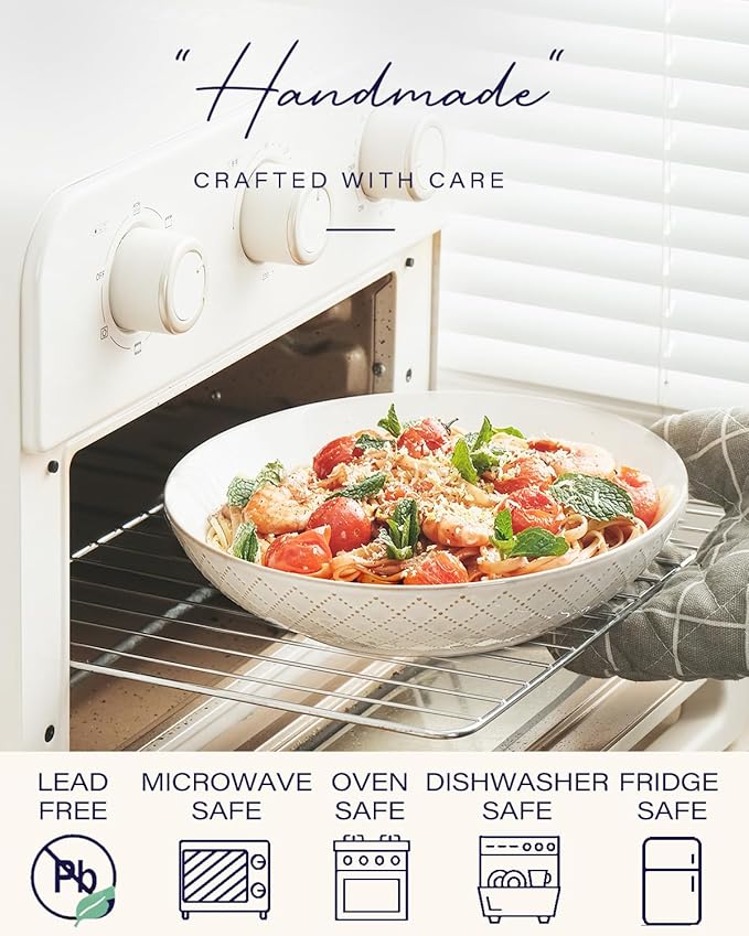 Getstar 12-Piece Dinnerware Sets Plates and Bowls Sets (9.2” Dish + 7.6” Dish + 6” Bowl) for 4 Microwave and Dishwasher Safe Ceramic Dinnerware Sets
