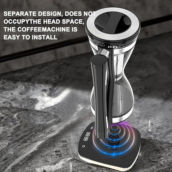 750W Syphon Vacuum Coffee Maker 240ml Glass Syphon Coffee Pot 3 Speed Adjustable Anti-dry Burn Protection Split Design Smart Touch Withstands Temperatures Up To 210°C for At Home Coffee Shops