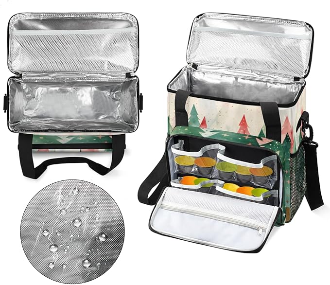 Xmas Tree Coffee Maker Carrying Bag Cute Tree Portable Travel Storage Tote Bag Compatible with K-Mini or K-Mini Plus Single Serve Coffee Brewer Carrying Case with Multiple Pockets &amp Shoulder Str