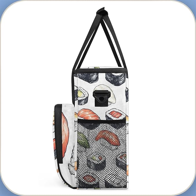 Cute Sushi Coffee Maker Travel Bag Japanese Style Insulated Grocery Bag Travel Picnic Leakproof Cooler Bags With Shoulder Strap
