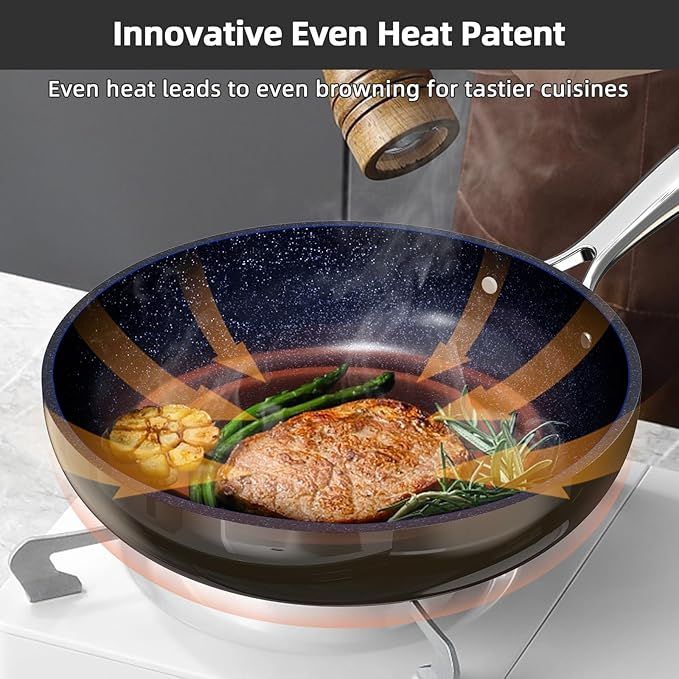 Nuwave Lux 13pc Forged Lightweight Cookware Set PFAS Free Healthy G10 Duralon Ceramic Coating Ultra Non-Stick Stay-Cool Handles Works on All Cooktops &amp Induction Ready