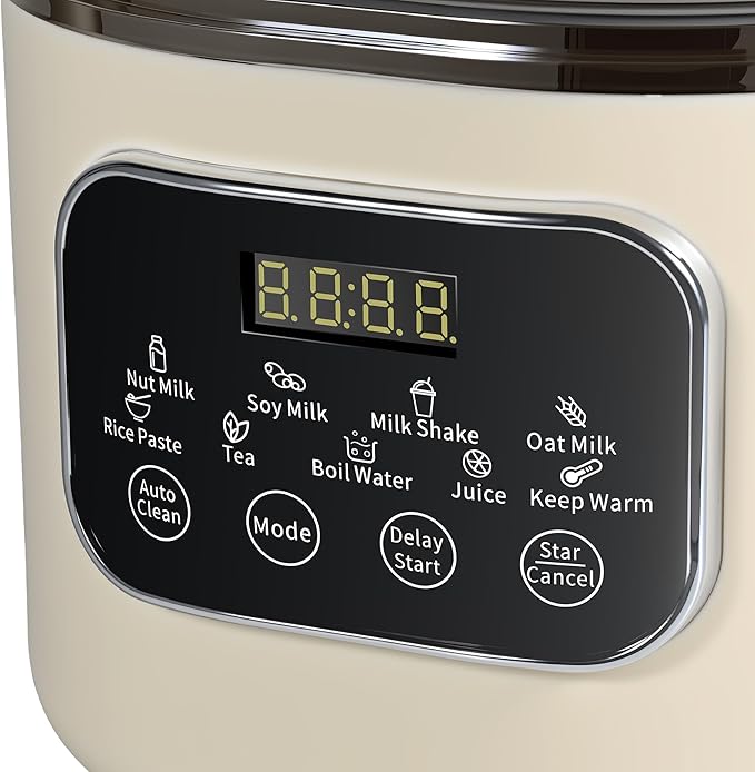 55oz Almond Milk Maker Oat Soy Milk Maker Machine Automatic Countertop Blender Keep Warm Delay Start Nut Milk and Rice Paste Making Automatic Cleaning