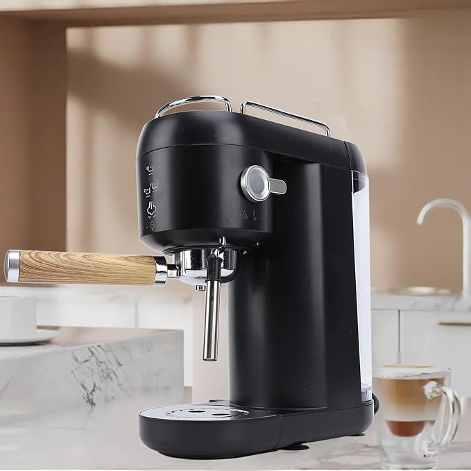 Pssopp 20bar Coffee MachineCompact and Cappuccino Machine with Preheating Function Coffee Machine With Milk Frother Steam Wand Compact Coffee Maker for Home (US Plug 110V)