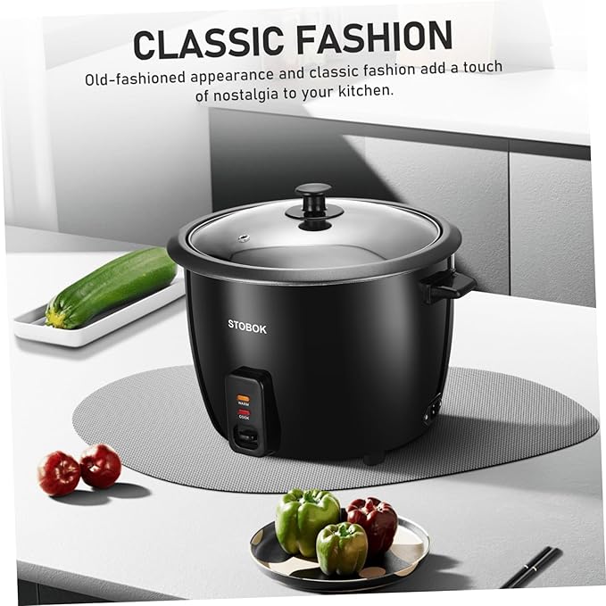VILLCASE Electric Rice Cooker with Clear Lid Portable Multi-functional Stew Pot for Camping and Travel Space-saving Personal Cooker with US Plug for Rice Soups Oatmeal and Steamed