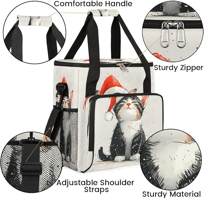 Cute Cat Coffee Maker Travel Bag for K-Mini or K-Mini Plus Single Serve Coffee Brewer Portable Storage Tote Case for Tarvel