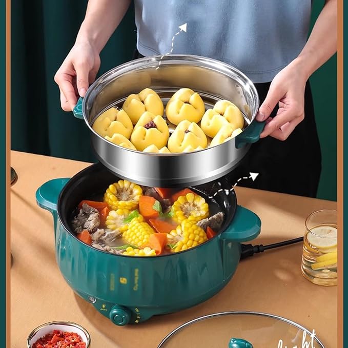 GRFIT Electric Rice Cooker Multifunctional Pan Non-stick Cookware Hotpot for Kitchen Soup MultiCooker Cooking (Color : Double Size : 24cm) jinyi2016SHOP-1998