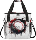 Colorful Baseball Coffee Maker Carrying Bag Watercolor Baseball Travel Storage Bag Compatible with K-Mini or K-Mini Plus Single Serve Coffee Brewer Carrying Case with Pockets &amp Shoulder Strap