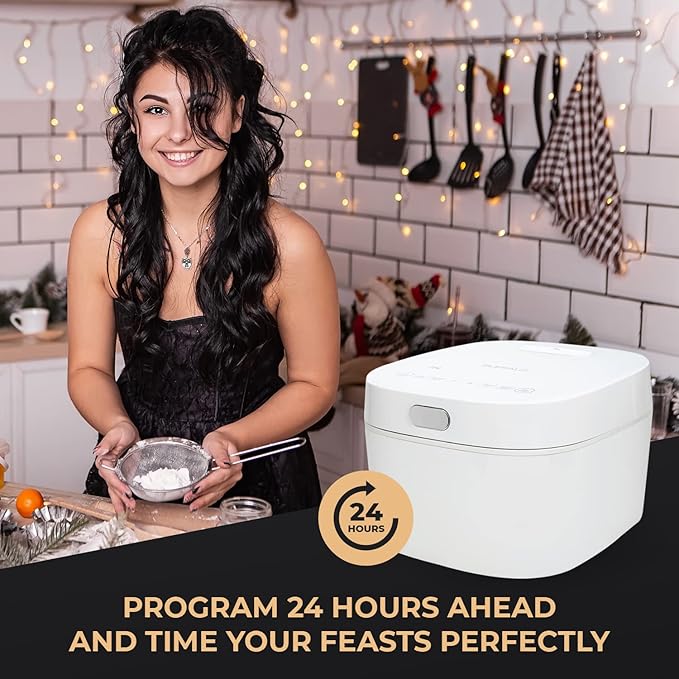 Buffalo SMART COOKER Induction Heating IH Rice Cooker and Warmer 1 L 5 cups of rice Non-Coating inner pot Efficient Multiple function White (5 cups)