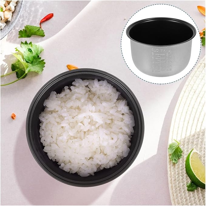 Electric Rice Cooker Inner Pot Universal 2L Non Stick Inner Pot Compatible for Hemispherical Intelligent Rice Cooker Old-Fashioned Household Rice Cooker Inner Pot(Outer White Inner Black)