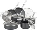 Viking Cookware Set 12 Piece Hard Anodized Ceramic Nonstick Kitchen Cookware with Glass Lids Made without PFAS Oven Safe Induction Ready