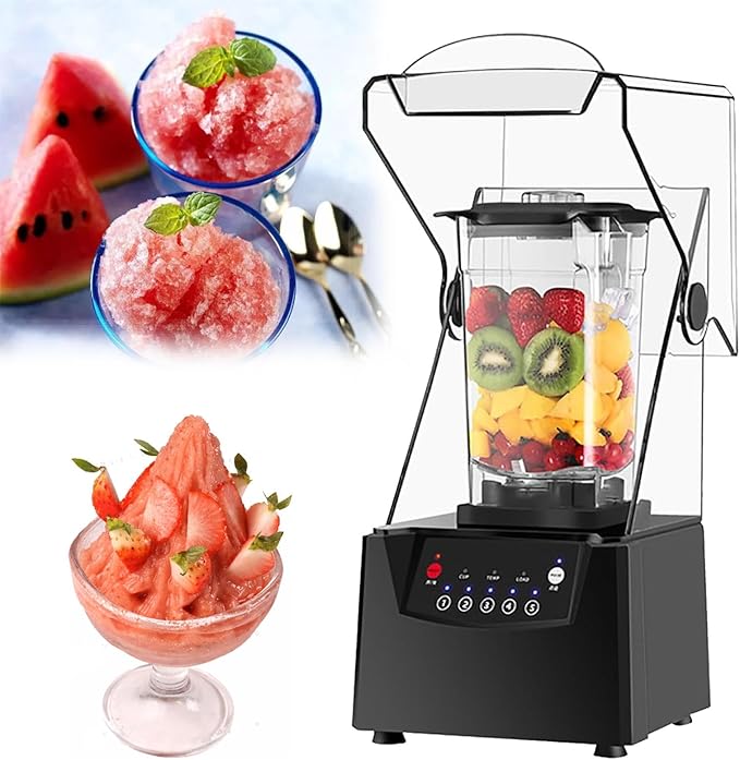 Blender Smoothie Maker 2l Commercial Stand Mixer with Sound Enclosure 17000rpm Blade Ice Crusher for Smoothies Ice Cream