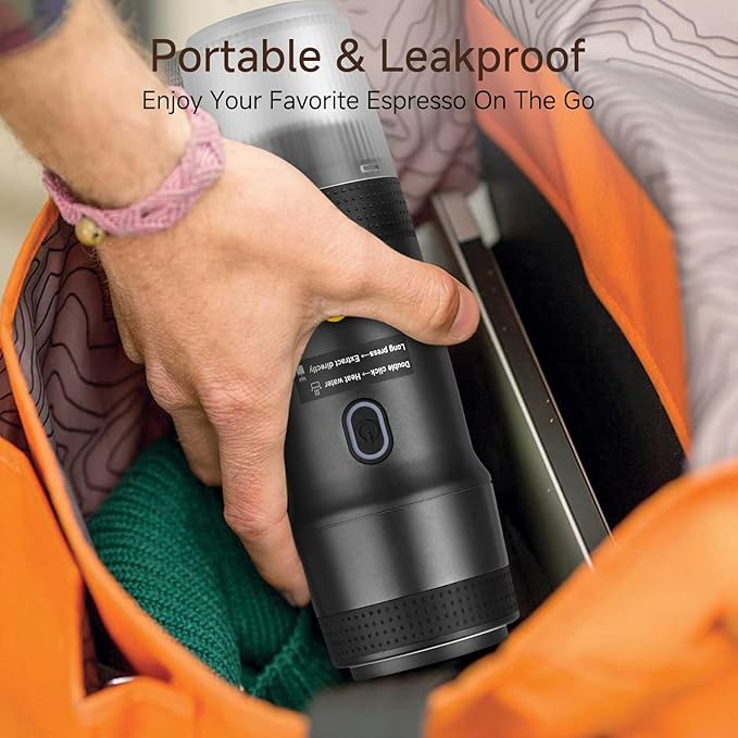 Portable Espresso Maker with Intelligent Anti-Dry Burn25Bar Self-Heating 7Min Electric Mini Coffee Makercompatible with NS/DG Capsules &amp Ground Coffee for TravelRVOffice &amp Home