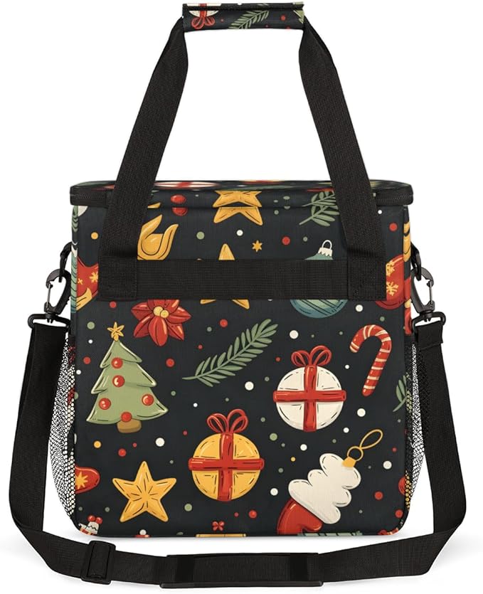 Christmas Festivals Coffee Maker Carrying Bag Gothic Tree Travel Storage Bag Compatible with K-Mini or K-Mini Plus Single Serve Coffee Brewer Carrying Case with Multiple Pockets &amp Shoulder Strap