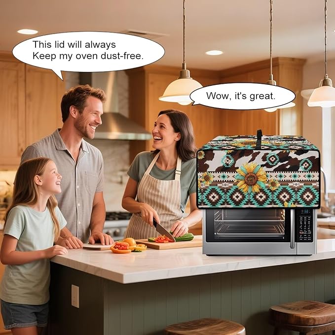Toaster Oven Cover with Pockets Can Hold Jam Spreader Knife &amp Toast Machine Tongs Dust Fingerprint Protection Covers Keep Your Toaster Oven Pristine Aztec Style Sunflower