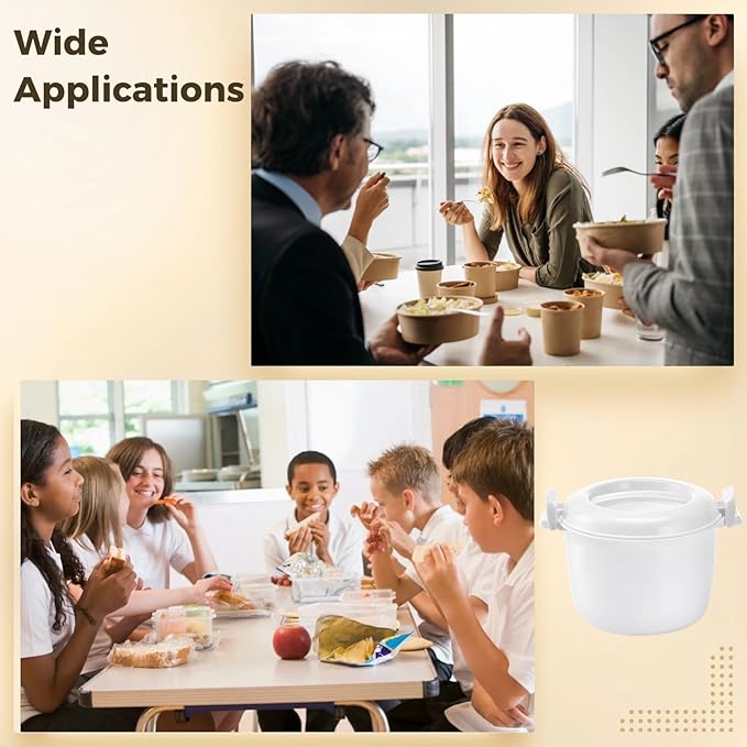 Microwave Rice Cooking Large White Portable Plastic Type With Lid Perfect For Travel And Multi-Functional Insulated Lunch Box