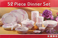 M.V. Trading 007-501 Complete Beautiful Elegrant Porcelain Dinner Set with Floral Design Set of 52 Pieces