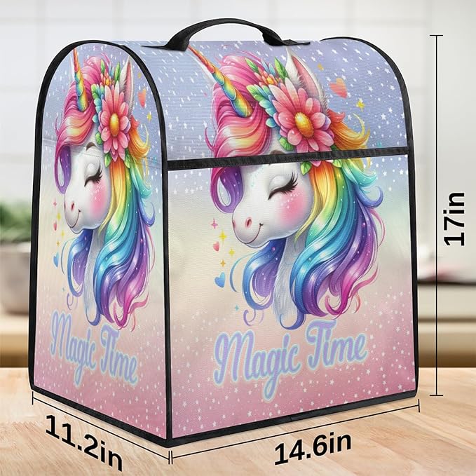 cfpolar Kitchen Aid Mixer Cover Compatible with 6-8 Quarts Unicorn Rainbow Animal Stand Mixer Cover Kitchen Aid Mixers Accessories Appliance Organizer Bag Dust Covers with Zipper Pocket