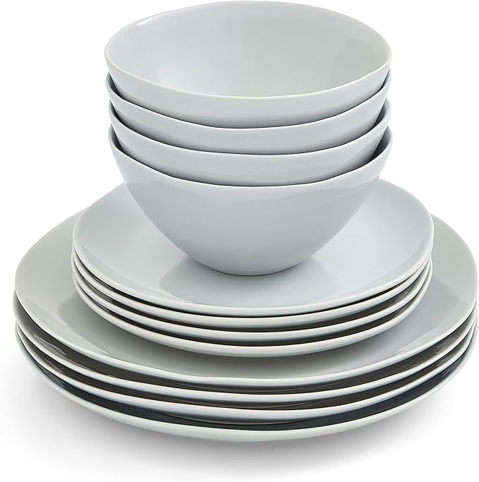 Portmeirion Sophie Conran Arbor 12 Piece Dinneware Set | Organic Shape Stoneware Serving Plates | Appetizer Buffet Dinner and Lunch Plates | Dishwasher Safe