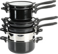 Kenmore Elite Grayson Stackable Platinum Nonstick Forged Aluminum Induction Cookware Set 9-Piece Black