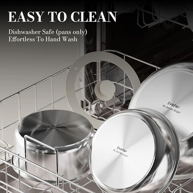 14 pcs Stainless Steel Cookware Set Detachable Pots and Pans Set with Removable Handle Non Toxic Space Saving RV Camping Cookware Set Induction Cookware Dishwasher &amp Oven Safe
