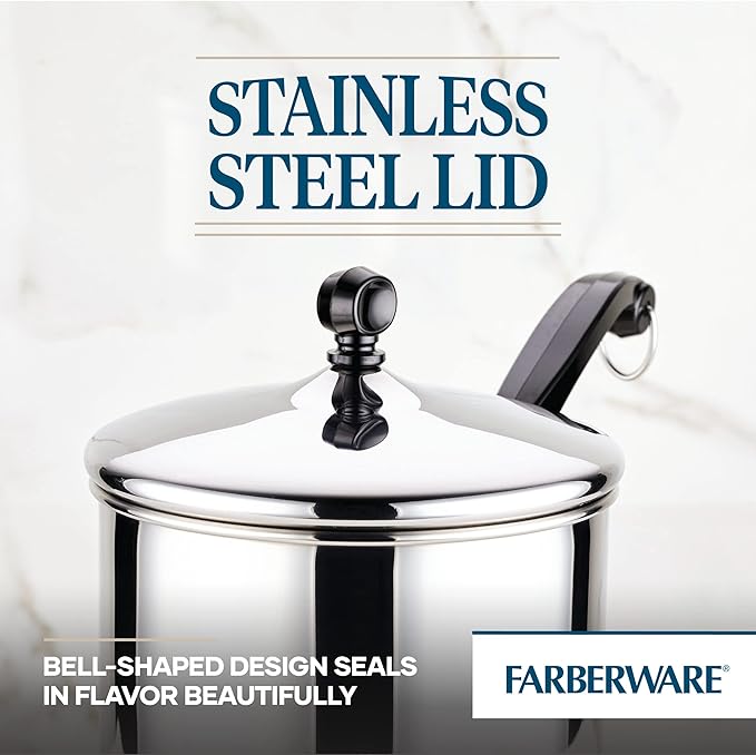 Farberware Classic Stainless Steel 2-Quart Mirror Satin Covered Saucepan Silver