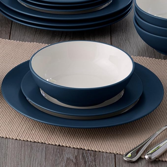 Noritake Colorwave Blue 16-Piece Rim Set Service for 4 in Blue