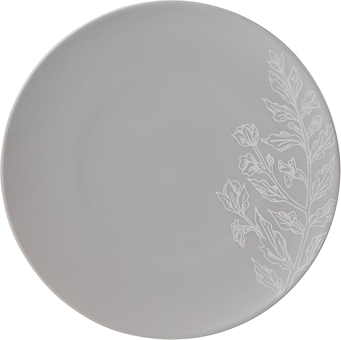 Oneida 897506 Roseto 12-Piece Dinnerware Set Pumice Grey