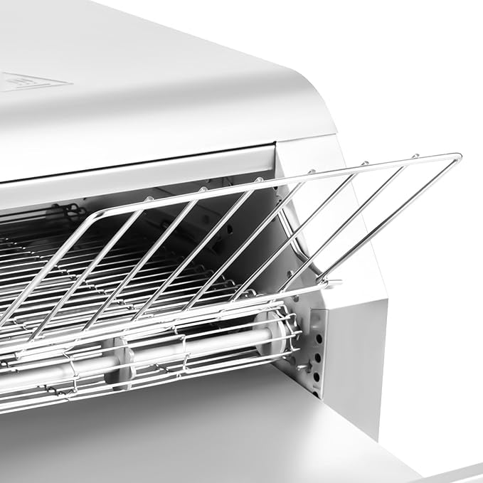 Conveyor Toaster 2200w 110v Countertop Electric Restaurant Equipment Stainless Steel Heavy-Duty Industrial Toasters Adjustable Toasters Oven w/Double Heating Tubes for Bun Bagel Bread Baked Food