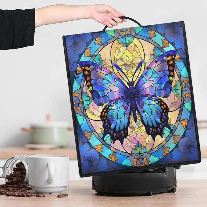 cfpolar Kitchen Aid Mixer Cover Compatible with 6-8 Quarts Butterfly Blue Flower Stand Mixer Cover Kitchen Aid Mixers Accessories Appliance Organizer Bag Dust Covers with Zipper Pocket
