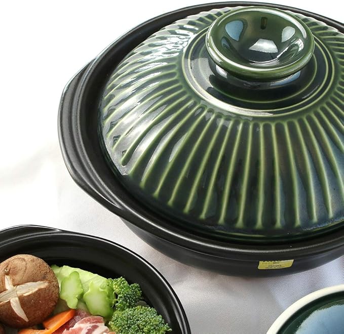 Pots Set Japanese Hot PotClay Rice CookerRound Ceramic CasseroleHeat-Resistant Earthenware Rice PotSlow Stew PotStovetop Ceramic CookwareStockpot