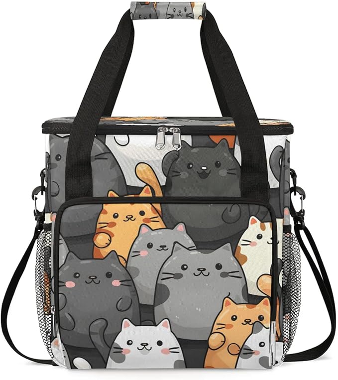 Animal Lovely Cats Coffee Maker Carrying Bag for Keurig K-Mini or K-Mini Plus Storage Portable Coffee Maker Travel Bag