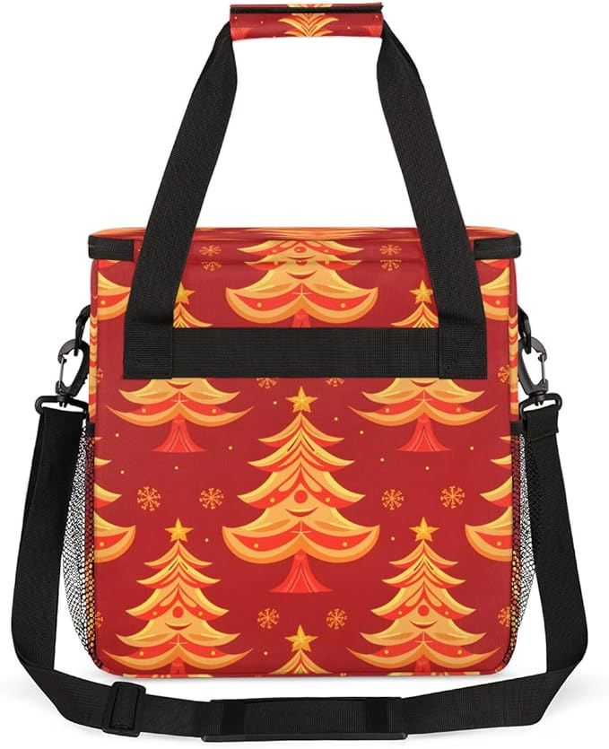 Christmas Festivals Coffee Maker Carrying Bag Watercolor Tree Travel Storage Bag Compatible with K-Mini or K-Mini Plus Single Serve Coffee Brewer Carrying Case with Multiple Pockets &amp Shoulder S