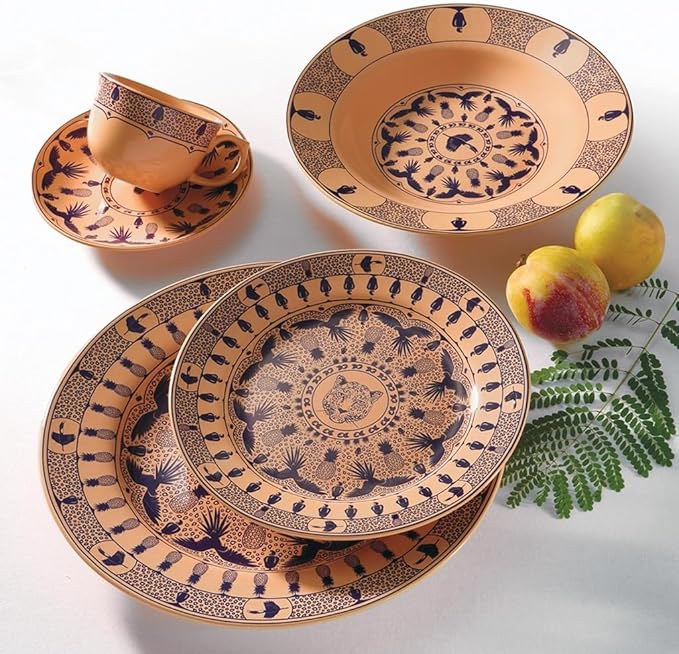 Oxford Terra Brasilis Tropic Porcelain 20 Piece Dinnerware Set Service for 4